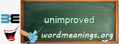 WordMeaning blackboard for unimproved